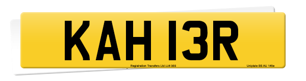 Registration number KAH 13R